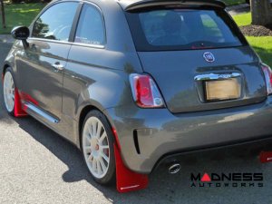 FIAT 500 Mud Flaps by Rally Armor - Red w/ White Logo